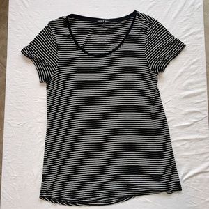 Black & White Stripped Flowy Shirt